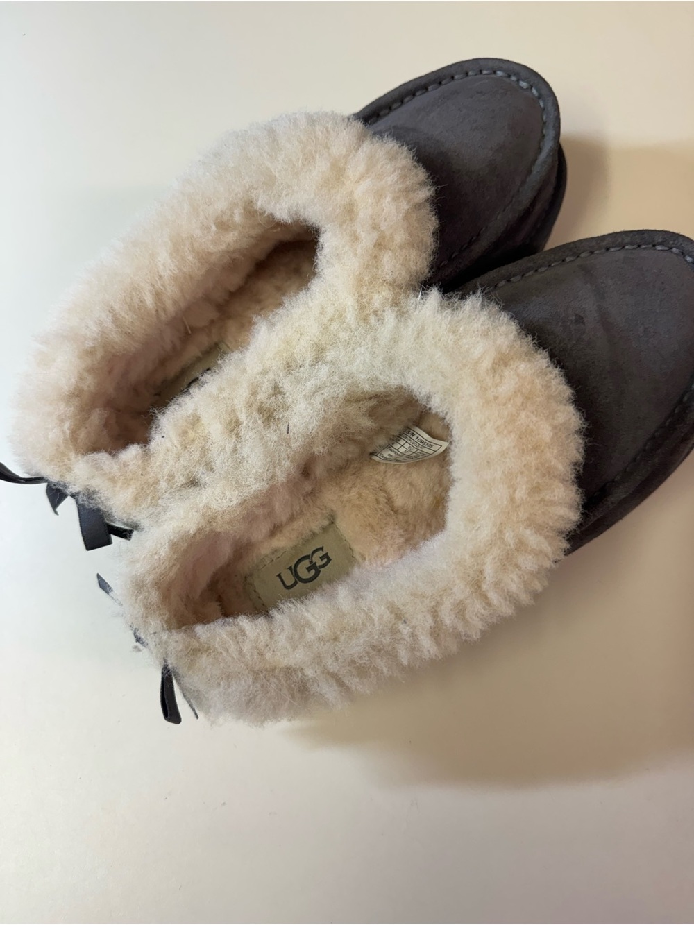 UGG Chestnut Shearling-Lined Booties - Cream Trim
